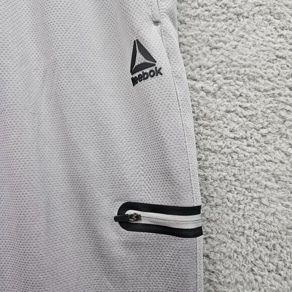 Reebok Mens Gray Joggers sdize large Zipper Pocket Elastic Waistband - Picture 3 of 7